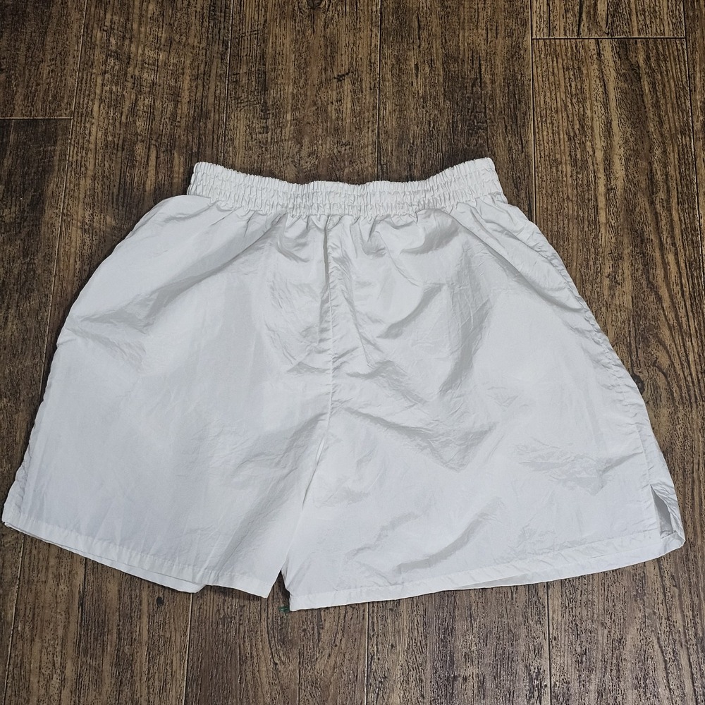 Vintage Athletic Works  Nylon Shorts Athletic White Pockets Size M 80s-90s - Picture 2 of 6